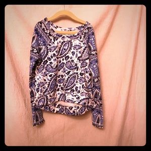 Girls billabong paisley sweater sz S